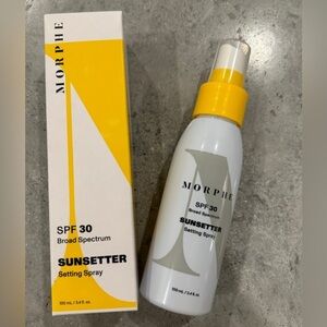 Morphe Sunsetter SPF 30 Setting Spray - White and Yellow